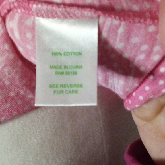 Lilly Pulitzer Pink White Polka Dot Cotton Tshirt Ruched Sleeve Size Medium - Picture 8 of 8